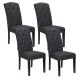 Artiss Dansk Dining Chairs Set of 4 - Dark Grey Linen, Tufted Parsons Design, Extra Thick Foam, Pinewood Frame, 104cm