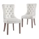 Artiss Set of 2 Beige Velvet Dining Chairs, Button Tufted Backrest, Rubberwood Legs, 50x46x96cm, 150kg Capacity