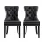 Artiss Set of 2 Black PU Leather Dining Chairs, Button Tufted Backrest, Rubberwood Legs, 150kg Capacity, 96cm