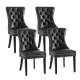 Timeless Elegance: Set of 4 Artiss Black Dining Chairs with PU Leather, Button-Tufted Back, and Rubberwood Legs