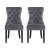 Artiss Set of 2 Grey Velvet Dining Chairs, Button Tufted Backrest, Rubberwood Legs, 50x46x96cm, 150kg Capacity