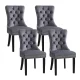 Artiss Set of 4 Grey Velvet Dining Chairs, Button Tufted, Rivet Edge, Rubberwood Legs, 50x46x96cm, 150kg Capacity