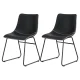 Artiss 2x Retro Dining Chairs - Black PU Leather, Ergonomic Design, Metal Legs, Compact 48x58x83cm, Easy Assembly