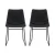 Artiss 2x Retro Dining Chairs - Black PU Leather, Ergonomic Design, Metal Legs, Compact 48x58x83cm, Easy Assembly