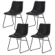 Artiss 4x Retro Dining Chairs in Black PU Leather, Ergonomic Design with Metal Sled Legs, 48x58x83cm, Easy Assembly