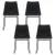 Artiss 4x Retro Dining Chairs in Black PU Leather, Ergonomic Design with Metal Sled Legs, 48x58x83cm, Easy Assembly