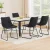 Artiss 4x Retro Dining Chairs in Black PU Leather, Ergonomic Design with Metal Sled Legs, 48x58x83cm, Easy Assembly
