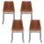 Artiss 4x Retro Dining Chairs with PU Leather, Ergonomic Curved Backrest & Metal Sled Legs, Brown, 48x58x83cm, 150kg