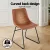 Artiss 4x Retro Dining Chairs with PU Leather, Ergonomic Curved Backrest & Metal Sled Legs, Brown, 48x58x83cm, 150kg