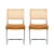 Artiss Cantilever Dining Chairs Set of 2 – Brown PU Leather, Rattan Backrest, Stainless Steel Frame, 48x48x84cm