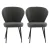 Artiss 2x Grey Sherpa Bouclé Dining Chairs - Wing Back Design, High-Density Foam, Steel Legs, 150kg Capacity, 60x50x90cm