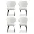 Artiss Set of 4 White Dining Chairs: Sherpa Bouclé Wing Back, Ergonomic Design, 150kg Capacity, Metal Legs, 60x50x90cm