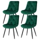 Artiss Dining Chairs Set of 4, Velvet Diamond Tufted, Green, Steel Legs, 150kg Capacity, Luxurious Comfort & Style