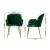 Artiss Kynsee Set of 4 Green Velvet Dining Chairs – Plush Armchairs with Steel Legs, 150kg Capacity, 54x58x83cm