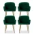 Artiss Kynsee Set of 4 Green Velvet Dining Chairs – Plush Armchairs with Steel Legs, 150kg Capacity, 54x58x83cm