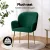 Artiss Kynsee Set of 4 Green Velvet Dining Chairs – Plush Armchairs with Steel Legs, 150kg Capacity, 54x58x83cm