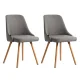 Artiss Kalmar Dining Chairs Set of 2 - Grey Upholstered Fabric, Solid Beech Wood Frame, Scandinavian Design, 81cm Height