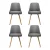 Artiss Kalmar Dining Chairs Set of 4 - Grey, Soft-Touch Fabric, Beech Wood Frame, 45cm Seat Height, Scandinavian Style Artiss Kalmar Dining Chairs Set of 4 - Grey, Soft-Touch Fabric, Beech Wood Frame, 45cm Seat Height, Scandinavian Style