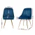 Artiss Velvet Dining Chairs Set of 4 - Blue, Channel Tufted, Gold Legs, 44x41x80cm, High Resilience Foam, Easy Assembly