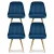 Artiss Velvet Dining Chairs Set of 4 - Blue, Channel Tufted, Gold Legs, 44x41x80cm, High Resilience Foam, Easy Assembly
