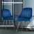 Artiss Velvet Dining Chairs Set of 4 - Blue, Channel Tufted, Gold Legs, 44x41x80cm, High Resilience Foam, Easy Assembly