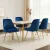 Artiss Velvet Dining Chairs Set of 4 - Blue, Channel Tufted, Gold Legs, 44x41x80cm, High Resilience Foam, Easy Assembly