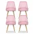 Artiss Velvet Dining Chairs Set of 4 - Pink, Channel Tufted, Gold Metal Legs, 44x41x80cm, Iconic Design, Easy Assembly