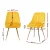 Artiss Velvet Dining Chairs Set of 4 - Yellow, Channel Tufted, Gold Metal Legs, High Resilience Foam, 44x41x80cm