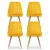 Artiss Velvet Dining Chairs Set of 4 - Yellow, Channel Tufted, Gold Metal Legs, High Resilience Foam, 44x41x80cm