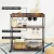 Artiss Kitchen Island Rolling Serving Cart, Metal & Oak, 78x40x90cm, Mobile Storage with Wine & Glass Racks