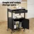 Artiss Kitchen Island Trolley 60cm Rolling Cart with Stainless Steel Top, Drawer, Cupboard, Black, Portable Storage