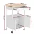 Artiss Kitchen Island Trolley 60cm Rolling Serving Cart with Drawer, Cupboard, MDF Top, Portable Storage, White/Oak