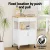 Artiss Kitchen Island Trolley 60cm Rolling Serving Cart with Drawer, Cupboard, MDF Top, Portable Storage, White/Oak