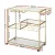 Artiss Gold Bar Cart: 102cm Drink Trolley with Wine Rack, Glass Holder, Mirrored Shelves, and Lockable Casters
