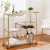 Artiss Gold Bar Cart: 102cm Drink Trolley with Wine Rack, Glass Holder, Mirrored Shelves, and Lockable Casters