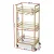 Artiss Gold Rolling Kitchen Island Cart with Wine Rack, 3-Tier Mirrored Glass Shelves, 43cm for Versatile Storage