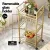 Artiss Gold Rolling Kitchen Island Cart with Wine Rack, 3-Tier Mirrored Glass Shelves, 43cm for Versatile Storage