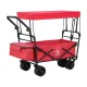 Gardeon Garden Cart with Removable Canopy, Steel & 600D Polyester, 92x55x100cm, Red - Versatile Outdoor Trolley