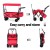 Gardeon Garden Cart with Removable Canopy, Steel & 600D Polyester, 92x55x100cm, Red - Versatile Outdoor Trolley
