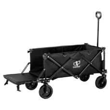 Gardeon Garden Cart, Steel & 600D Polyester, 92x48x61cm, Black, Multipurpose Trolley with 360° Wheels & Rear Opening