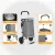 Emajin Foldable Shopping Trolley Cart 45kg, Aluminium Frame, 2 Side Pockets, Ice Bag, Water-Resistant, Grey