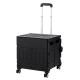 Emajin 75L Foldable Shopping Trolley Cart with Aluminium Handle, 70kg Capacity, 360° Wheels, Water-Resistant Black