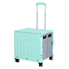 Emajin 75L Foldable Shopping Trolley Cart with Aluminium Handle, 70kg Capacity, Water & Wear-Resistant Green
