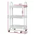 Artiss 3 Tier Storage Trolley Kitchen Cart, Steel Frame, 46x35.5x80cm, Organiser with Wheels, White