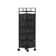 Artiss 5-Tier Storage Trolley Kitchen Cart, Steel Frame, Black, 27x27x94cm, Lockable Wheels, Space-Saving Design