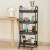 Artiss 4-Tier Kitchen Cart: Portable Black Storage Trolley with Lockable Wheels & Steel Frame - 50kg Capacity