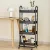 Artiss 4-Tier Kitchen Cart: Portable Black Storage Trolley with Lockable Wheels & Steel Frame - 50kg Capacity