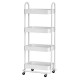 Artiss 4-Tier White Storage Trolley Kitchen Cart - Portable, Space-Saving, Steel Frame, 50kg Capacity, 1-Year Warranty