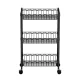 Artiss 3-Tier Steel Shelving Unit with Adjustable Shelves, Wheels, 20kg Capacity per Tier, 45x25x75cm, Black Artiss 3-Tier Steel Shelving Unit with Adjustable Shelves, Wheels, 20kg Capacity per Tier, 45x25x75cm, Black
