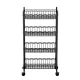Artiss 4-Tier Adjustable Steel Shelving Unit with Wheels - 20kg Capacity, Rust-Resistant, 45x25x90cm, Black